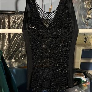 Elegant Black Mesh Women's Top Victoria's Secret sexy collection medium